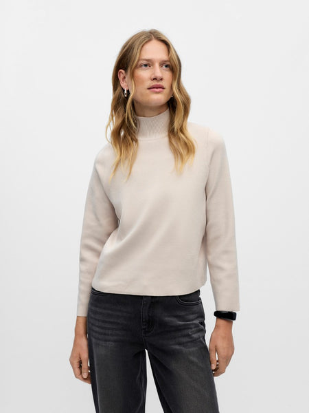 OBJECT High Neck Knit Jumper in Beige
