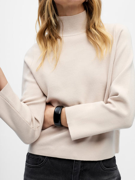 OBJECT High Neck Knit Jumper in Beige