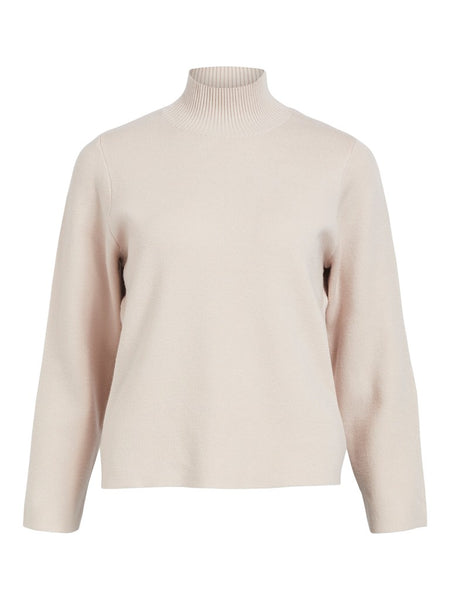 OBJECT High Neck Knit Jumper in Beige