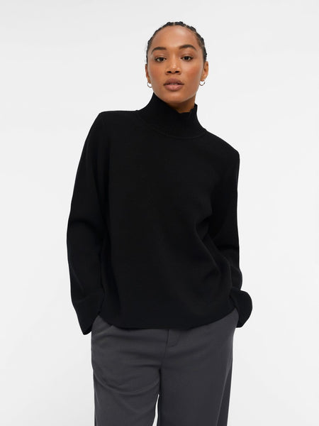 OBJECT High Neck Knit Jumper in Black
