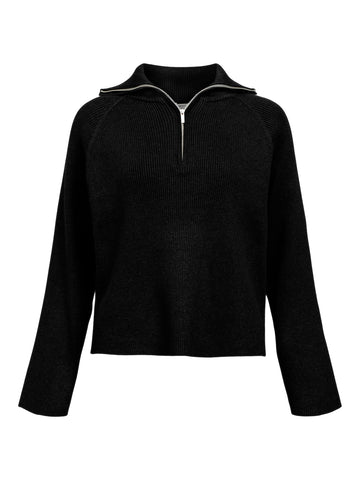 Object Knit 1/4 Zip Jumper in Black