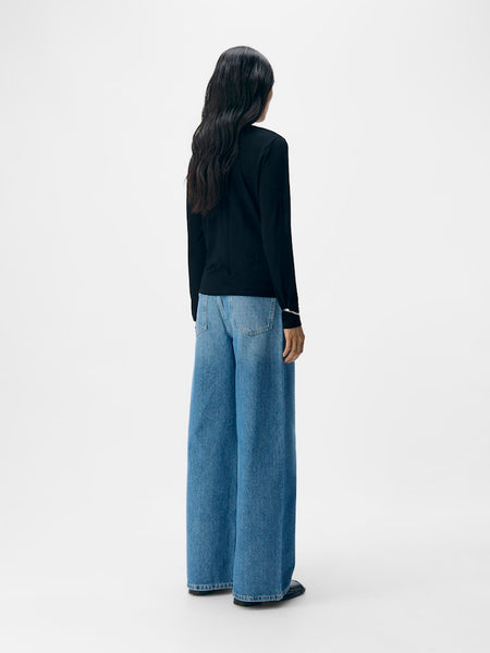 OBJECT Long Sleeve Top in Black