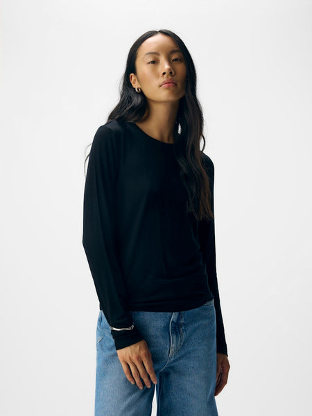 OBJECT Long Sleeve Top in Black