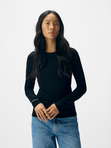 OBJECT Long Sleeve Top in Black