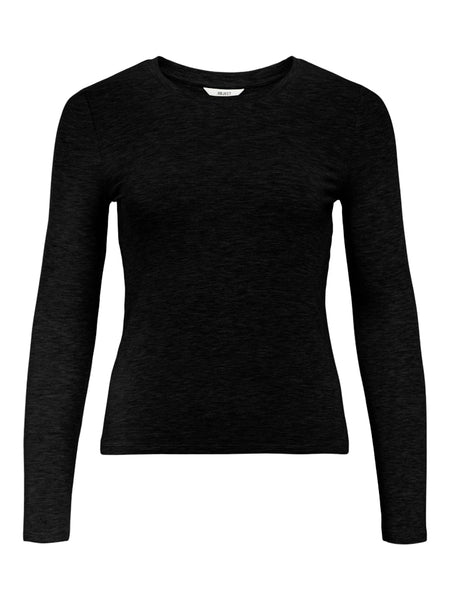 OBJECT Long Sleeve Top in Black