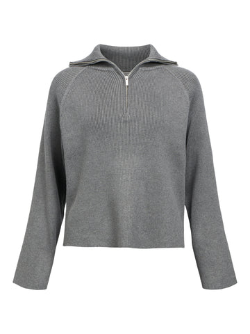 Object Knit 1/4 Zip Jumper in Grey