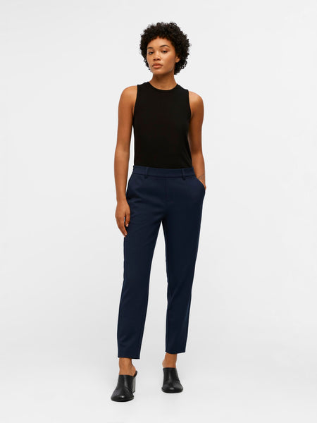 Object Slim Fit Tailored Trousers in Navy