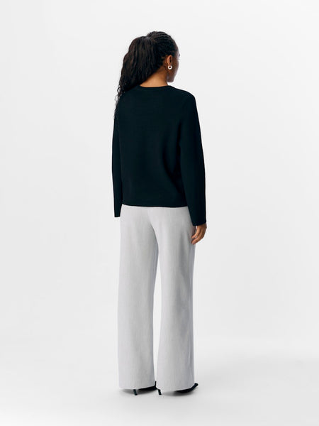 OBJECT Knitted O-Neck Jumper in Black