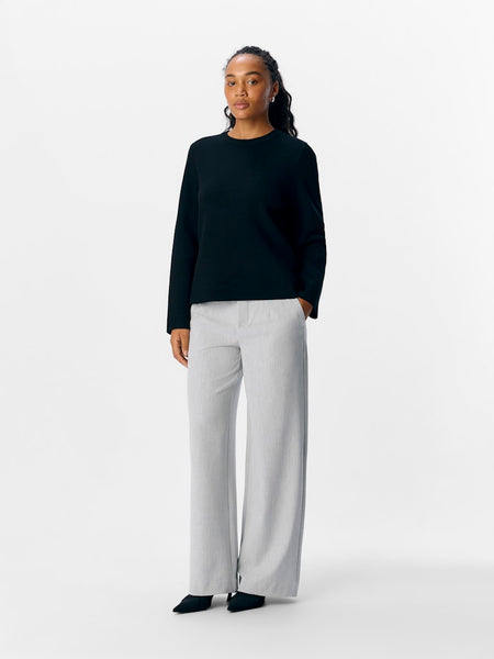 OBJECT Knitted O-Neck Jumper in Black