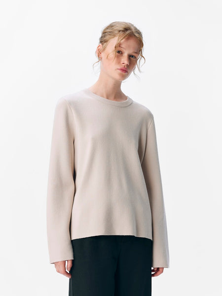 OBJECT Knitted O-Neck Jumper in Beige