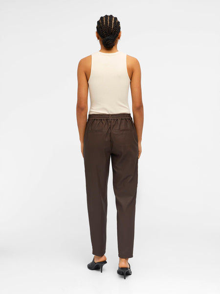 Object Coated Straight Trousers in Brown