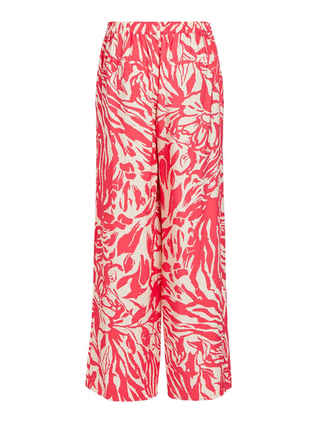 Object Printed Wide Leg Trousers in Pink