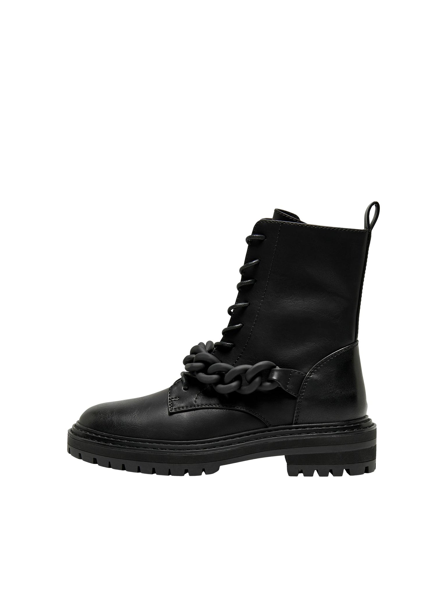 Only PU Chain Boots in Black