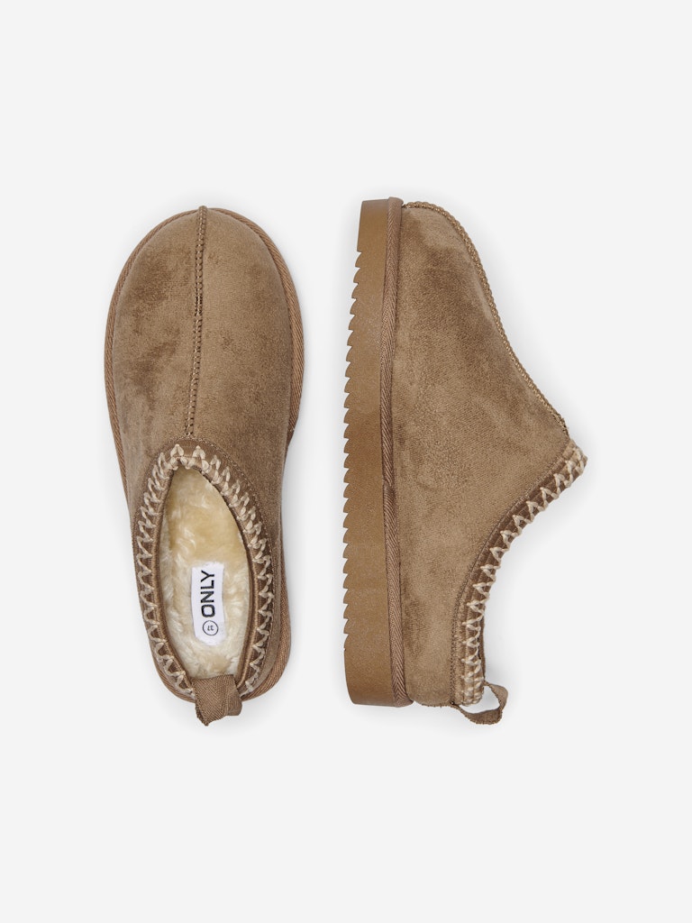 Only Teddy Lined Slipper in Brown