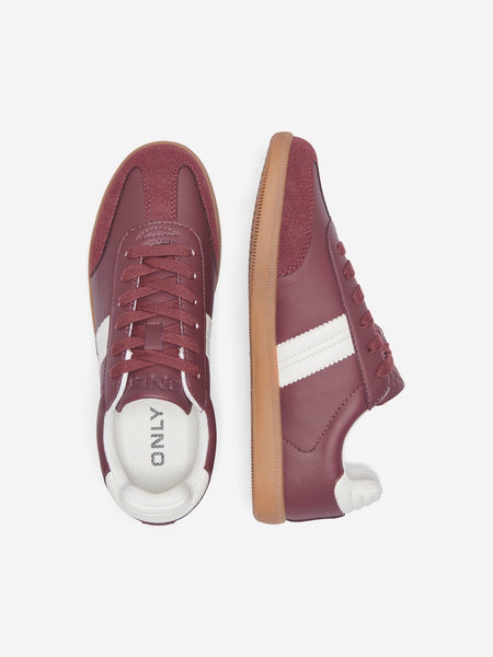 ONLY PU Trainers in Burgundy