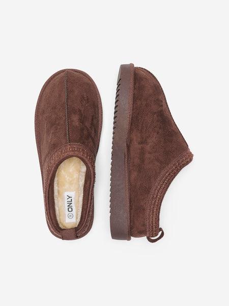 ONLY Teddy Lined Slipper in Brown
