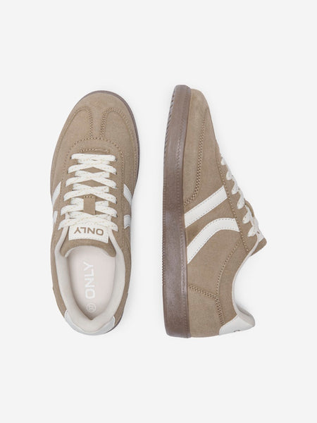 ONLY PU Detail Trainers in Taupe