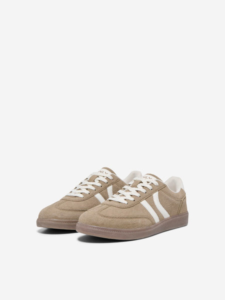 ONLY PU Detail Trainers in Taupe