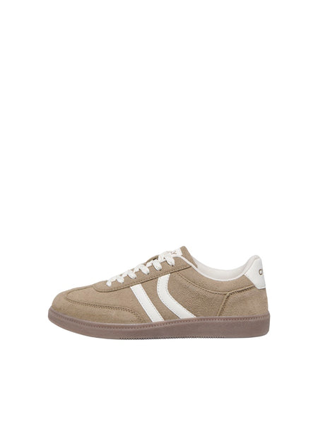 ONLY PU Detail Trainers in Taupe