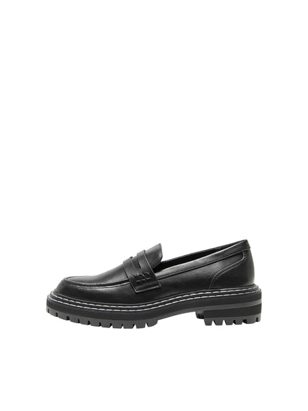 Only PU Chunky Loafers in Black