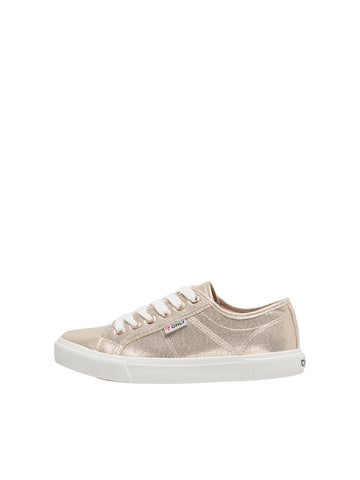 Only Metallic Canvas Trainers in Gold