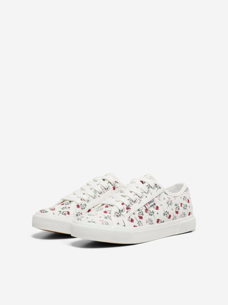 Only Floral Print Canvas Trainers in White
