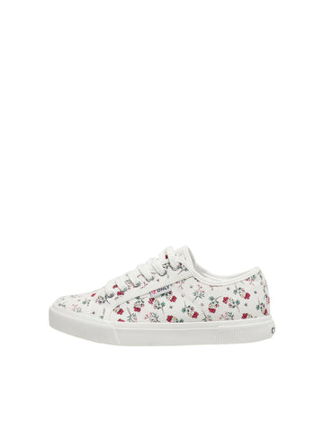 Only Floral Print Canvas Trainers in White