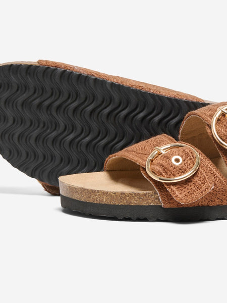 ONLY Double Buckle Sandals in Brown
