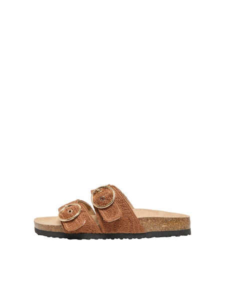 ONLY Double Buckle Sandals in Brown