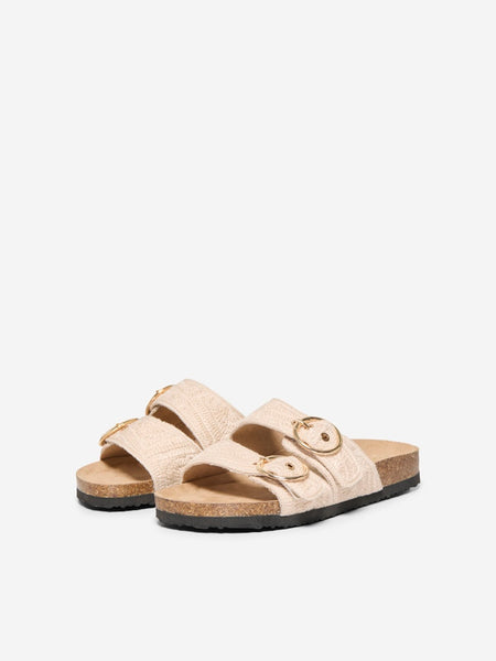 ONLY Double Buckle Sandals in Cream
