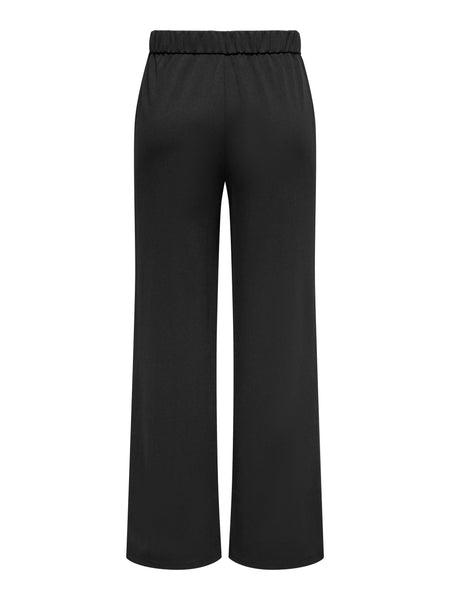 Only Button Detail Wide Leg Trousers in Black