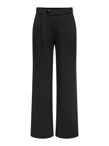 Only Button Detail Wide Leg Trousers in Black