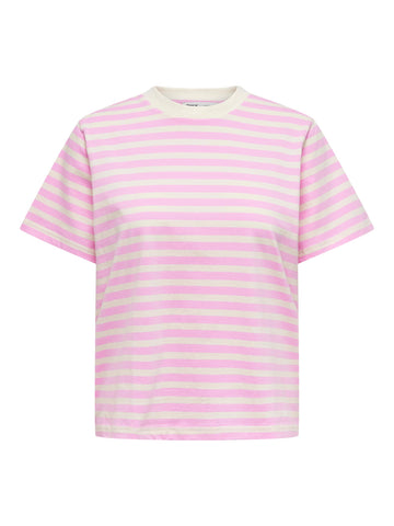 Only Striped T-Shirt in Pink