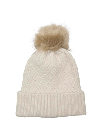 Only Pom Pom Beanie in Cream