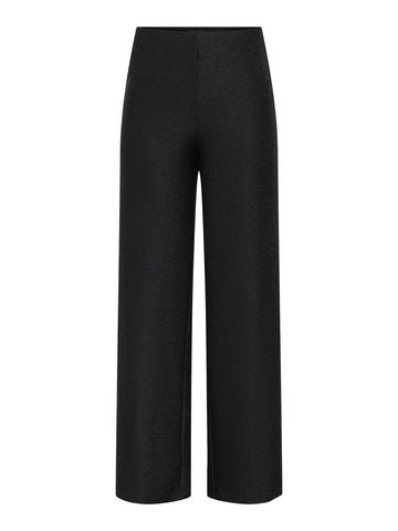 Only Wide Leg Glitter Trousers in Black