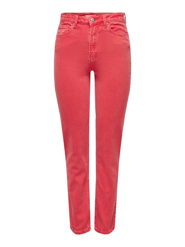 Only Straight Fit Jeans in Red