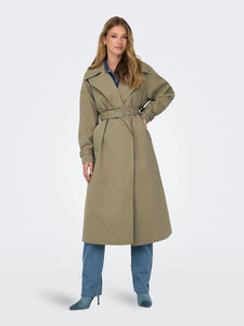 Only Trench Coat With Belt in Khaki