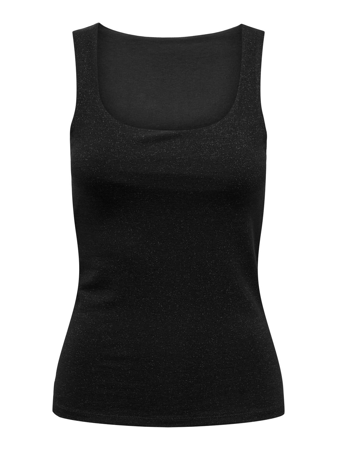 Only Sleeveless Reversible Glitter Top in Black