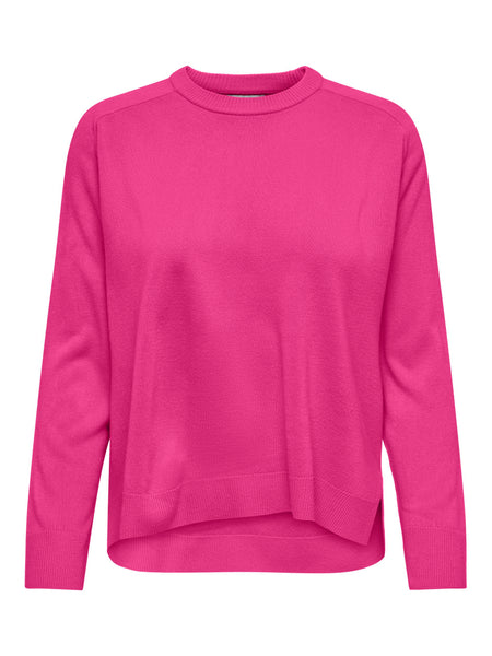 Only Loose O-Neck Jumper in Pink