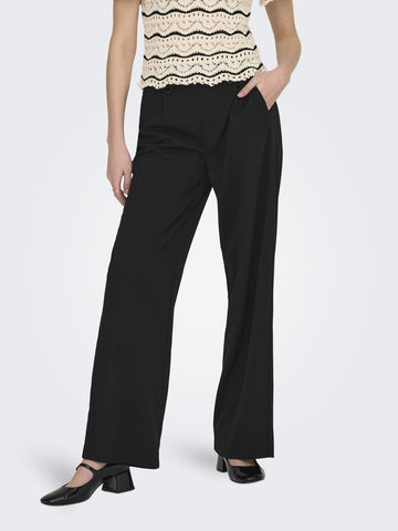 Only Wide Leg Trousers in Black