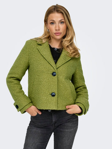 Only Short Boucle Jacket in Green