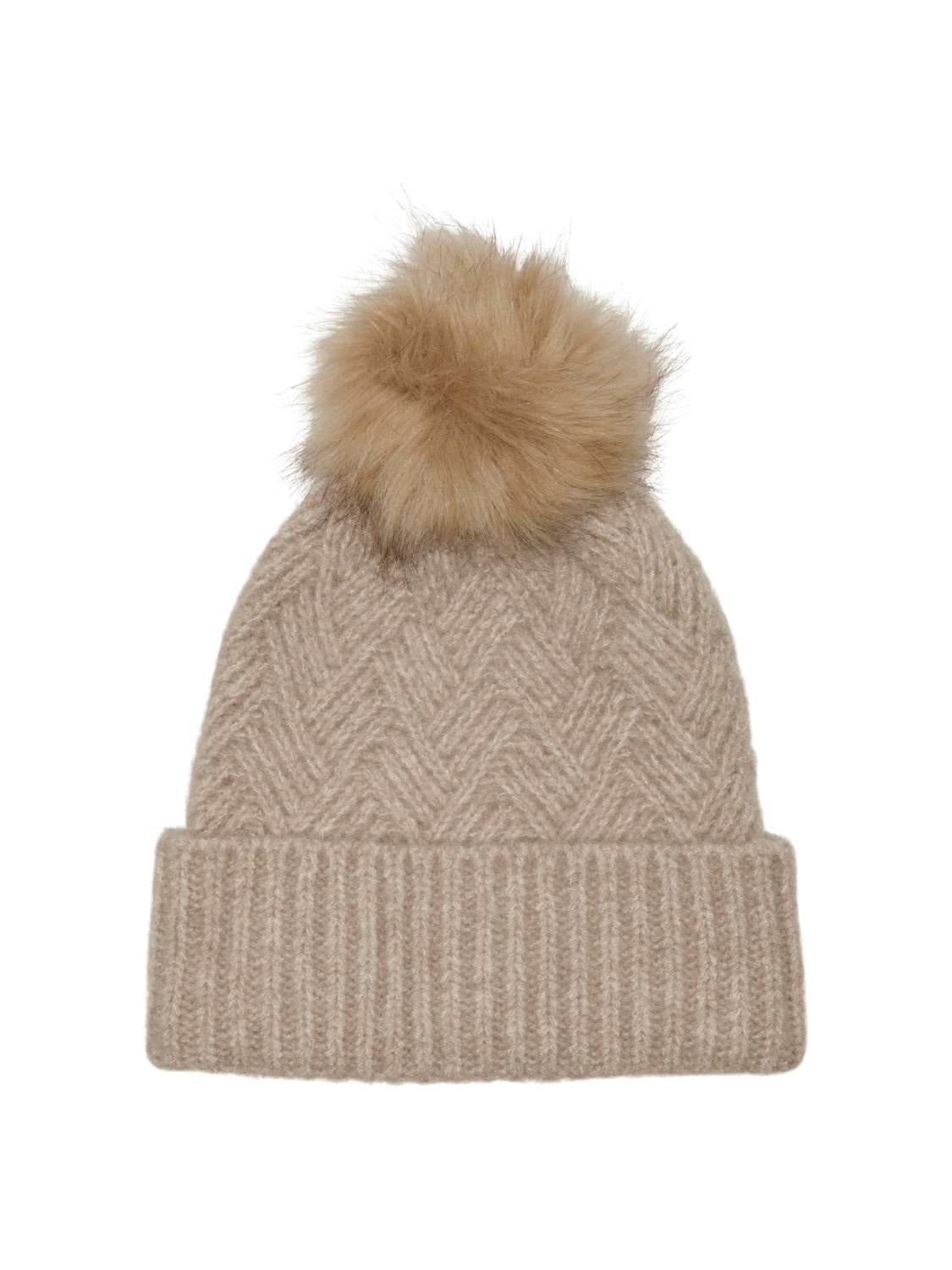 Only Pom Pom Beanie in Beige