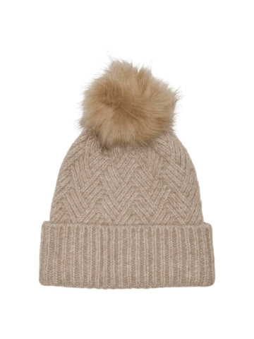 Only Pom Pom Beanie in Beige