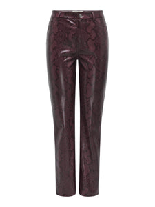 Only Leather Look Snake Print Trousers