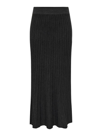 Only Long Knitted Skirt in Dark Grey