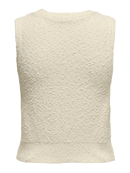 Only Knitted Waistcoat in Cream