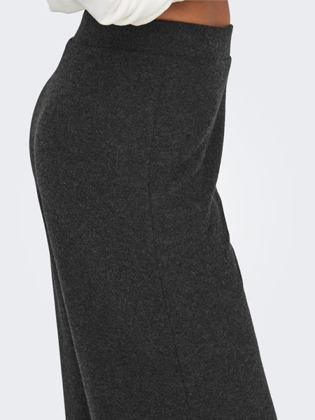 Only Knitted Wide Leg Trousers in Dark Grey