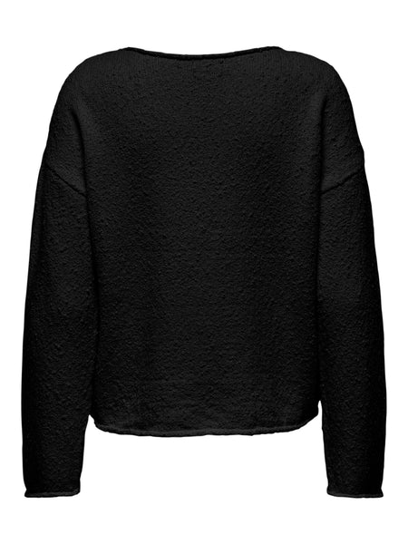 Only Long Sleeve O-Neck Knit Jumper in Black