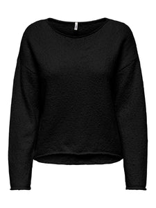 Only Long Sleeve O-Neck Knit Jumper in Black