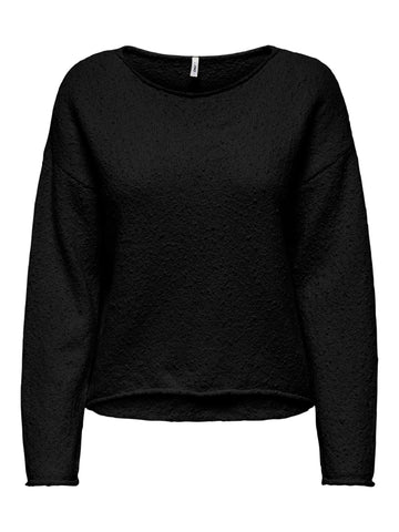 Only Long Sleeve O-Neck Knit Jumper in Black